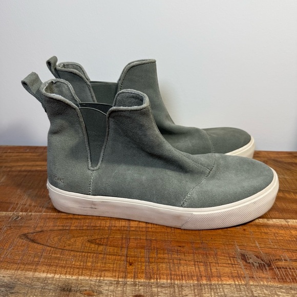 Tom’s Gray/Green Suede Fenix Boots, Women’s 11 - Picture 1 of 9